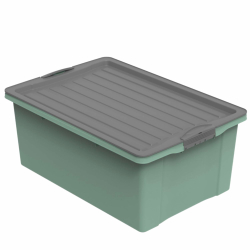 Rotho Compact Aufbewahrungsbox 38l mit Deckel, grün/anthrazit