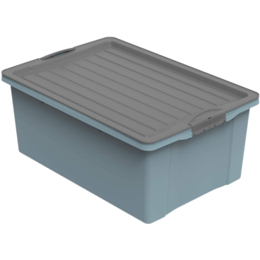 Rotho COMPACT A3 Stapelbox, 38 Liter Farbe: anthrazit/ blau - Bild-Darstellung des Produktes 1