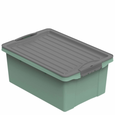 Rotho COMPACT A4 Stapelbox, 13 Liter Farbe: anthrazit/ grün - Bild-Darstellung des Produktes 1