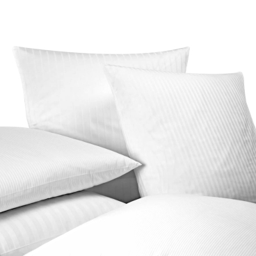 Linco Bettwäsche Satin Baumwolle 20 mm Blockstreifen, weiß 1 Karton = 80 Stück, 80 x 60 cm + 20 cm HV - Bild-Darstellung des Produktes 1