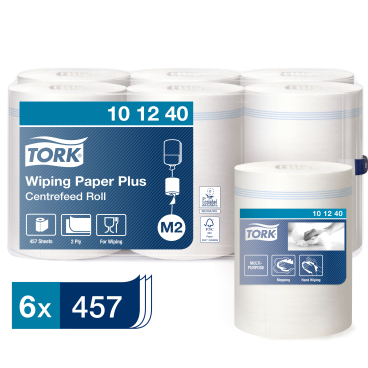 Tork Advanced Wischtuch 420, 2-lagig, hochweiß 1 Karton = 6 Rollen x 160 m = 2.742 Tücher - Bild-Darstellung des Produktes 1