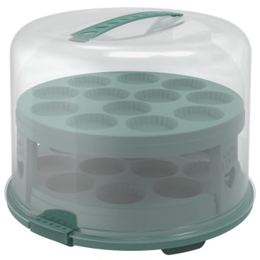 Rotho FRESH Tortenglocke XL mit Trays, 26 cm Höhe Farbe: mistletoe green - Bild-Darstellung des Produktes 1