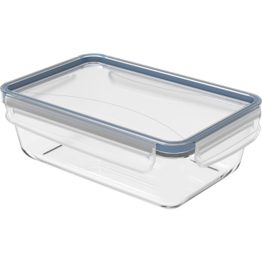 Rotho CLIC & LOCK Kühlschrankdose, Glas, 1,3 Liter Farbe: horizon blue - Bild-Darstellung des Produktes 1