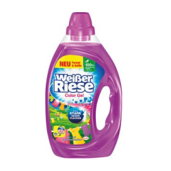 Henkel AG & Co. KGaA Weißer Riese Color Gel Waschmittel, Optimales Colorwaschmittel für bunte Wäsche, 1,1 Liter - Flasche für ca. 22 Waschladungen