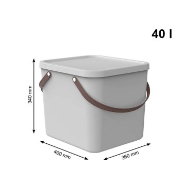 Rotho ALBULA Aufbewahrungsbox, 40 Liter – Farbe: mistletoe white