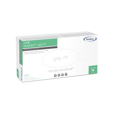 MaiMed® - grip PF Einmalhandschuhe Latex 1 Packung = 100 Stück, Größe M - Bild-Darstellung des Produktes 1