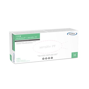 MaiMed® sensitiv PF Einmalhandschuhe, Latex 1 Packung = 100 Stück, Größe XS - Bild-Darstellung des Produktes 1
