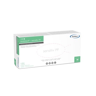 MaiMed® sensitiv PF Einmalhandschuhe, Latex 1 Packung = 100 Stück, Größe M - Bild-Darstellung des Produktes 1