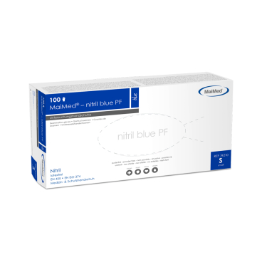 MaiMed® - nitril blue PF Einmalhandschuhe, Nitril, puderfrei 1 Karton = 10 Packungen = 1000 Stück, Größe S - Bild-Darstellung des Produktes 1
