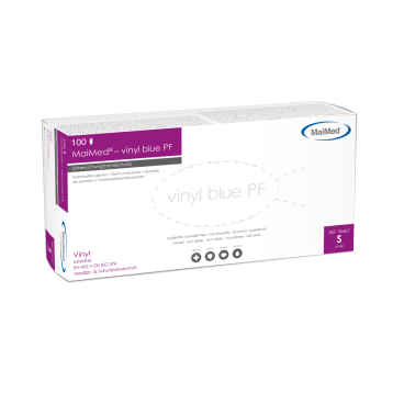 MaiMed® - vinyl blue PF Einmalhandschuhe Vinyl 1 Box = 100 Stück, Größe S - Bild-Darstellung des Produktes 1