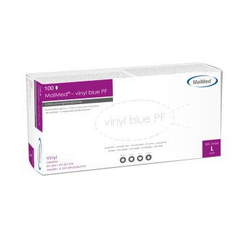 MaiMed® - vinyl blue PF Einmalhandschuhe Vinyl 1 Box = 100 Stück, Größe L - Bild-Darstellung des Produktes 1