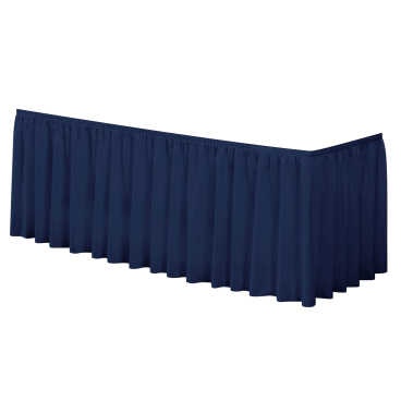 Linco SENATOR Skirting Tischverkleidung Plisséfalte, Länge 490 cm 1 Karton = 12 Stück, Farbe: dunkelblau - Bild-Darstellung des Produktes 1