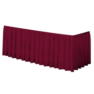 Linco SENATOR Skirting Tischverkleidung Plisséfalte, Länge 490 cm 1 Karton = 12 Stück, Farbe: bordeaux - Bild-Darstellung des Produktes 1