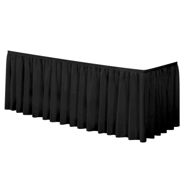 Linco SENATOR Skirting Tischverkleidung Plisséfalte, Länge 580 cm 1 Karton = 12 Stück, Farbe: schwarz - Bild-Darstellung des Produktes 1