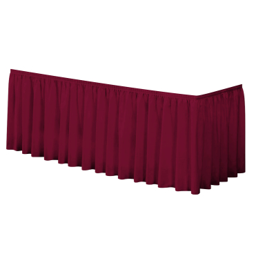 Linco SENATOR Skirting Tischverkleidung Plisséfalte, Länge 580 cm 1 Karton = 12 Stück, Farbe: bordeaux - Bild-Darstellung des Produktes 1