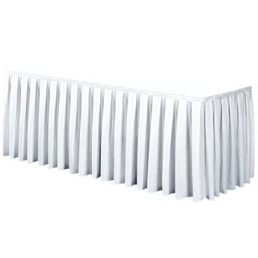 Linco SENATOR Skirting Tischbezug Boxpleatfalte, Länge 410 cm 1 Karton = 12 Stück, Farbe: weiß - Bild-Darstellung des Produktes 1