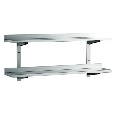 Gastro-Inox Edelstahl Wandregal, mit 2 Etagen, Tiefe 400 mm Maße: (L x T) 1600 x 400 mm - Bild-Darstellung des Produktes 1