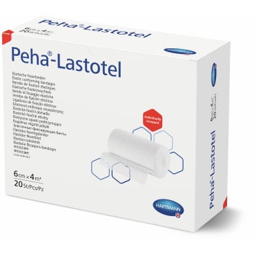 Peha®-Lastotel® Fixierbinde 6 cm x 4 m gedehnt, hochelastisch 1 Packung = 20 Stück, einzeln verpackt - Bild-Darstellung des Produktes 1
