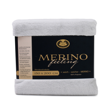 Gözze Wendewohndecke MERINO, 150 x 200 cm Farbe: silber - Bild-Darstellung des Produktes 1