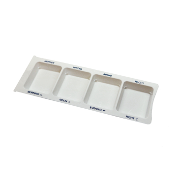 EDLICH & HABEL Medikamentenbox 1 Tag, 4 Fächer, XL 1 Karton = 190 Stück, Farbe: weiß - Bild-Darstellung des Produktes 1
