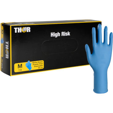 ABENA® Chemikalienschutzhandschuh Thor High Risk, Blau, 30 cm 1 Karton = 10 Packung, Größe M - Bild-Darstellung des Produktes 1