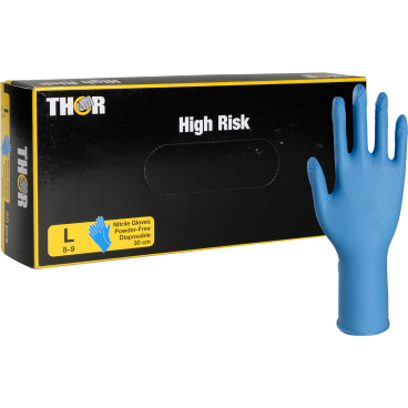 ABENA® Chemikalienschutzhandschuh Thor High Risk, Blau, 30 cm 1 Karton = 10 Packung, Größe L - Bild-Darstellung des Produktes 1