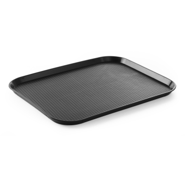 HENDI Serviertablett aus Polypropylen, hitzebeständig bis zu 80°C Maße (B x L x H): 45 x 35 x 2 cm, schwarz - Bild-Darstellung des Produktes 1