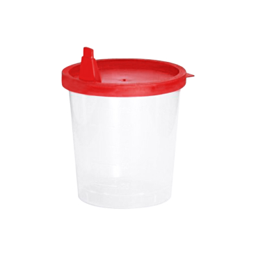 EDLICH & HABEL Urinbecher, Schnappdeckel rot, 125 ml 1 Karton = 500 Stück - Bild-Darstellung des Produktes 1