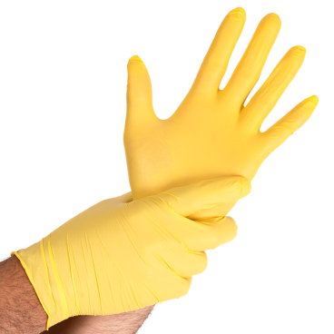 HYGOSTAR® Nitrilhandschuhe Safe Light, puderfrei, gelb 1 Packung = 100 Stück, Größe S - Bild-Darstellung des Produktes 1