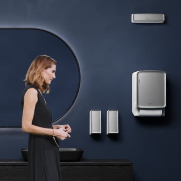 CWS PureLine AirBar Duftspender, elektrisch – Farbe: weiß, für 2 x 80-ml-Duftkartuschen