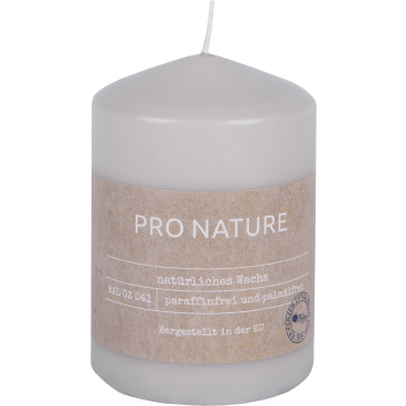 Müller Kerzen "PRO NATURE" Stearin Stumpenkerze 100/68mm 1 Packung = 6 Stück, hellgrau - Bild-Darstellung des Produktes 1