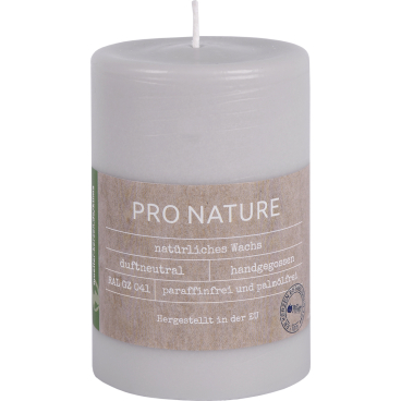 Müller Kerzen "PRO NATURE" Stearin Stumpenkerze, 100/68 mm 1 Packung = 6 Stück, hellgrau - Bild-Darstellung des Produktes 1