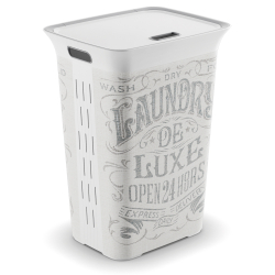 Keter Germany GmbH KIS CHIC STYLE Wäschebox, 60 Liter, Wäschesammler mit verschließbarem Deckel, Motiv: Laundry Bag 237248