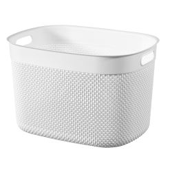 Keter Germany GmbH CURVER FILO RECYCLING Aufbewahrungskorb, 30 Liter, Korb aus Kunststoff mit zwei Griffen, Farbe: weiß 254837