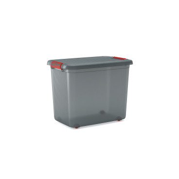 KIS K LATCH Aufbewahrungskiste, 69 Liter Farbe: rauchgrau-transluzent / orange - Bild-Darstellung des Produktes 1