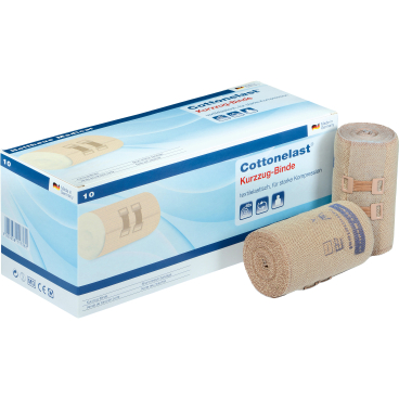 Holthaus Medical Cottonelast® Kurzzug-Binde 5 m, Klinikpackung 1 Packung = 10 Stück lose in der Schachtel, Maße: 8 cm x 5 m - Bild-Darstellung des Produktes 1