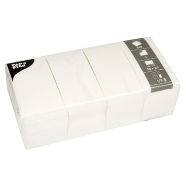 Papstar Servietten, weiß, 33 x 33 cm, 1/8 Falz, 2-lagig 1 Stück = 250 Stück - Bild-Darstellung des Produktes 1