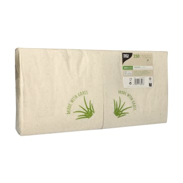 Papstar Servietten mit Grasanteil, 1/4 Falz, 2-lagig Maße (B x L): 33 x 33 cm - Bild-Darstellung des Produktes 1