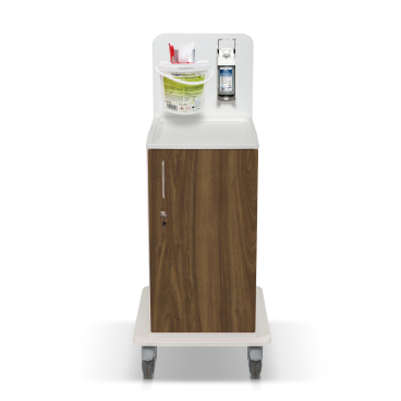 ETERNASOLID MULTICART Desinfektionswagen T11 mit Spenderhalterung Farbe: walnuss - Bild-Darstellung des Produktes 1