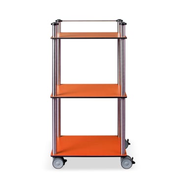 ETERNASOLID MULTICART Etagenwagen W13, Reling 3-seitig, 3 Böden Farbe: orange - Bild-Darstellung des Produktes 1