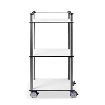 ETERNASOLID MULTICART Etagenwagen W13, Reling 3-seitig, 3 Böden Farbe: weiß - Bild-Darstellung des Produktes 1