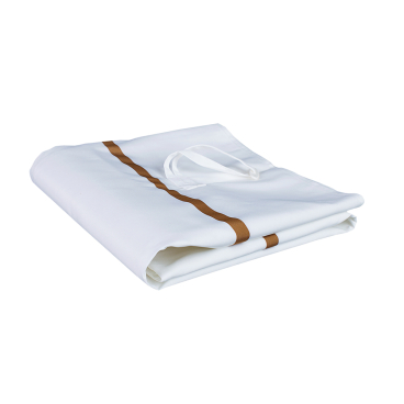 ETERNASOLID Textil-Wäschesack, weiß, mit Knebelverschluss 1 Packung = 10 Stück, mit braunen Kennstreifen - Bild-Darstellung des Produktes 1