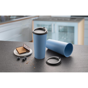 Mehrwegbecher mit Deckel, Kaffeebecher To Go, 0,4 Liter – 1 Stück, Farbe: schwarz