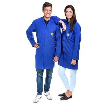 SafeGuard ESD Kittel Pro-Line, dunkelblau, 3/4 Länge 1 Unisex Kittel, Größe L - Bild-Darstellung des Produktes 1