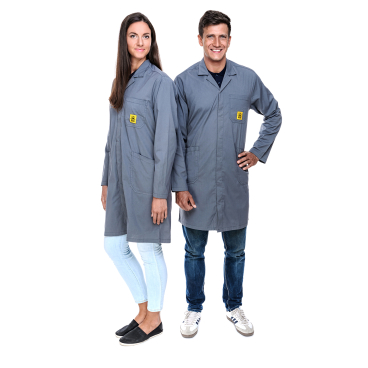 SafeGuard ESD Kittel Pro-Line, grau, 3/4 Länge 1 Unisex Kittel, Größe M - Bild-Darstellung des Produktes 1
