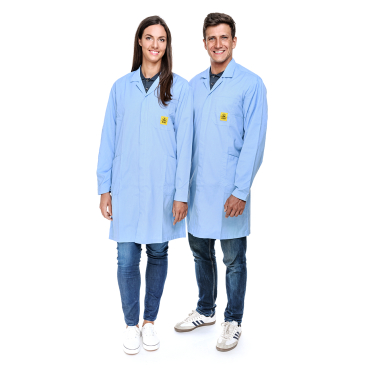 SafeGuard ESD Kittel Pro-Line, hellblau, 3/4 Länge 1 Unisex Kittel, Größe L - Bild-Darstellung des Produktes 1