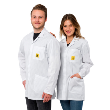 SafeGuard ESD Kittel Pro-Line, weiß, 1/2 Länge 1 Unisex Kittel, Größe XL - Bild-Darstellung des Produktes 1