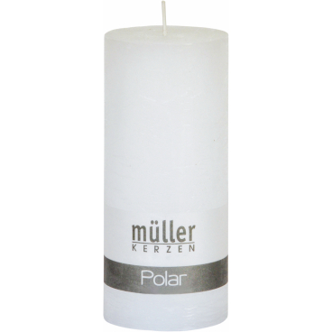 Müller Kerzen Polar Stumpenkerze 160/68mm, Raureif-Effekt 1 Packung = 4 Stück, weiss - Bild-Darstellung des Produktes 1