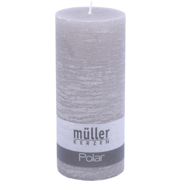 Müller Kerzen Polar Stumpenkerze 160/68mm, Raureif-Effekt 1 Packung = 4 Stück, schiefer - Bild-Darstellung des Produktes 1