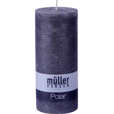 Müller Kerzen Polar Stumpenkerze 160/68mm, Raureif-Effekt 1 Packung = 4 Stück, asphalt - Bild-Darstellung des Produktes 1